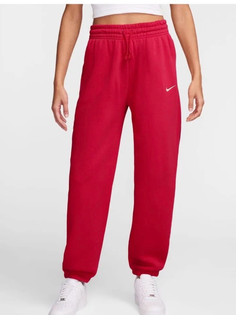 RARE Nike Sportswear Phoenix Fleece Women's Jogger Sweatpants Medium Red Medium